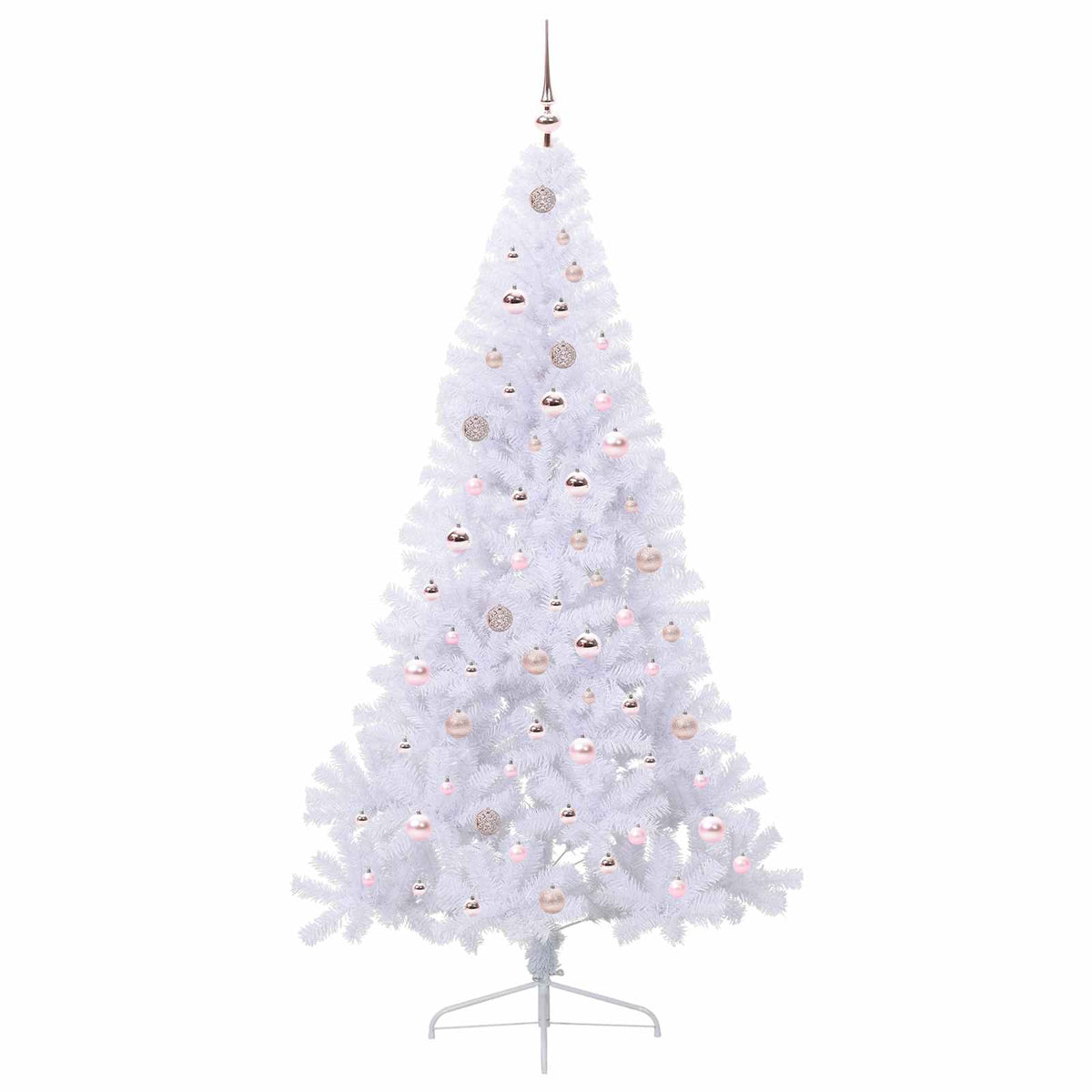 Kunstig Juletre Med 300 Led Med Stativ Hvit 210 Cm Pvc Og Stål