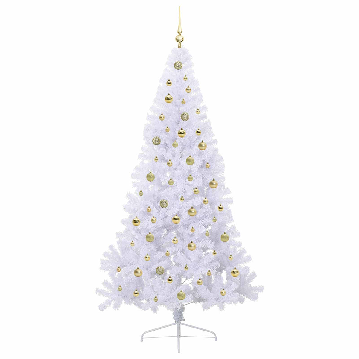 Kunstig Juletre Med 300 Led Med Stativ Hvit 210 Cm Pvc Og Stål