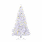 Kunstig Juletre Med 300 Led Med Stativ Hvit 210 Cm Pvc Og Stål