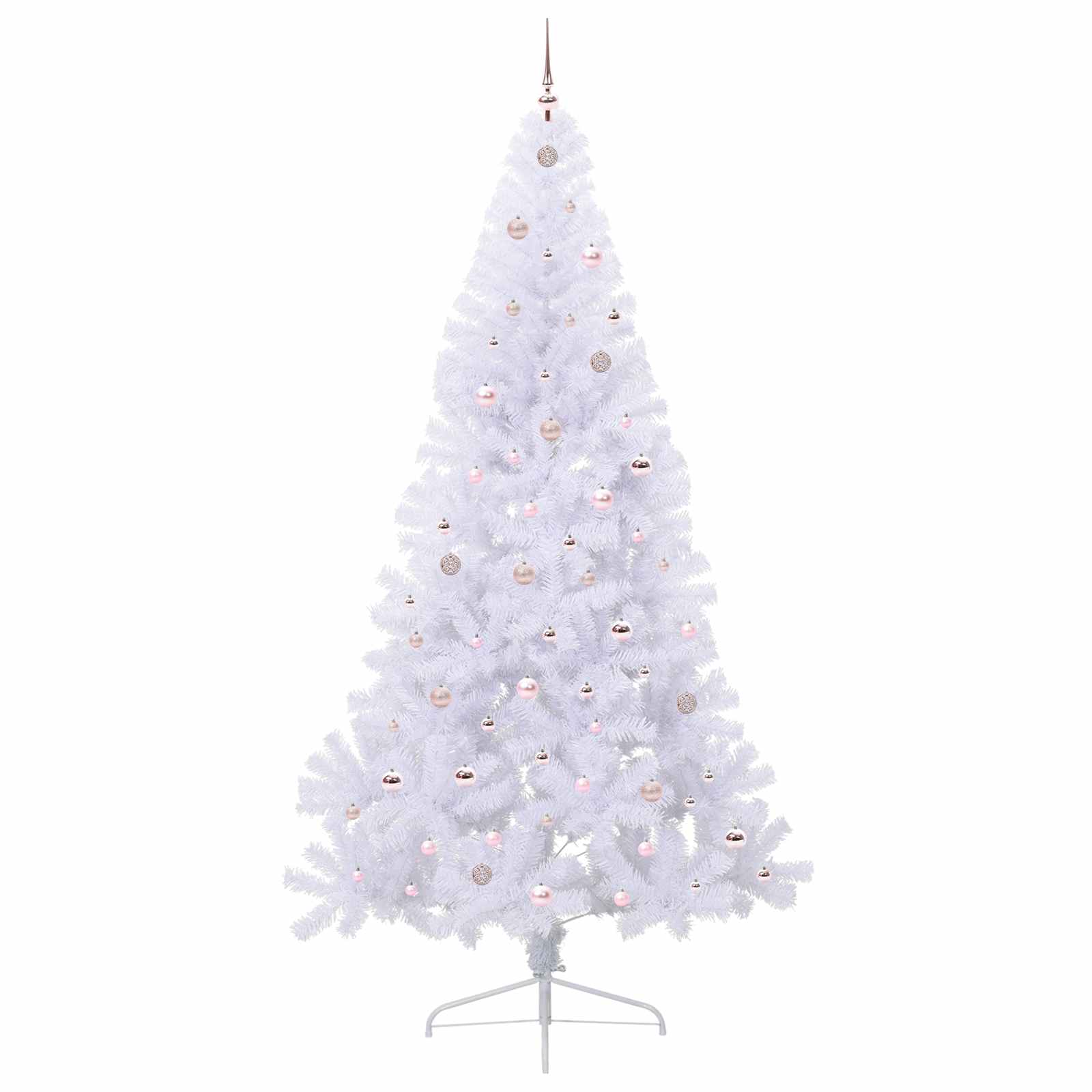 Kunstig Juletre Med 300 Led Med Stativ Hvit 240 Cm Pvc Og Stål
