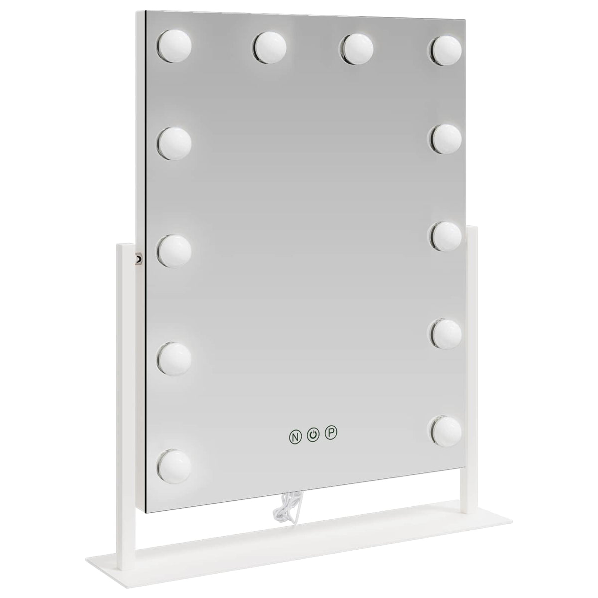 Led Sminkespeil Hvit 44 X 10 X 53 Cm Glass Og Stål