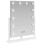Led Sminkespeil Hvit 44 X 10 X 53 Cm Glass Og Stål