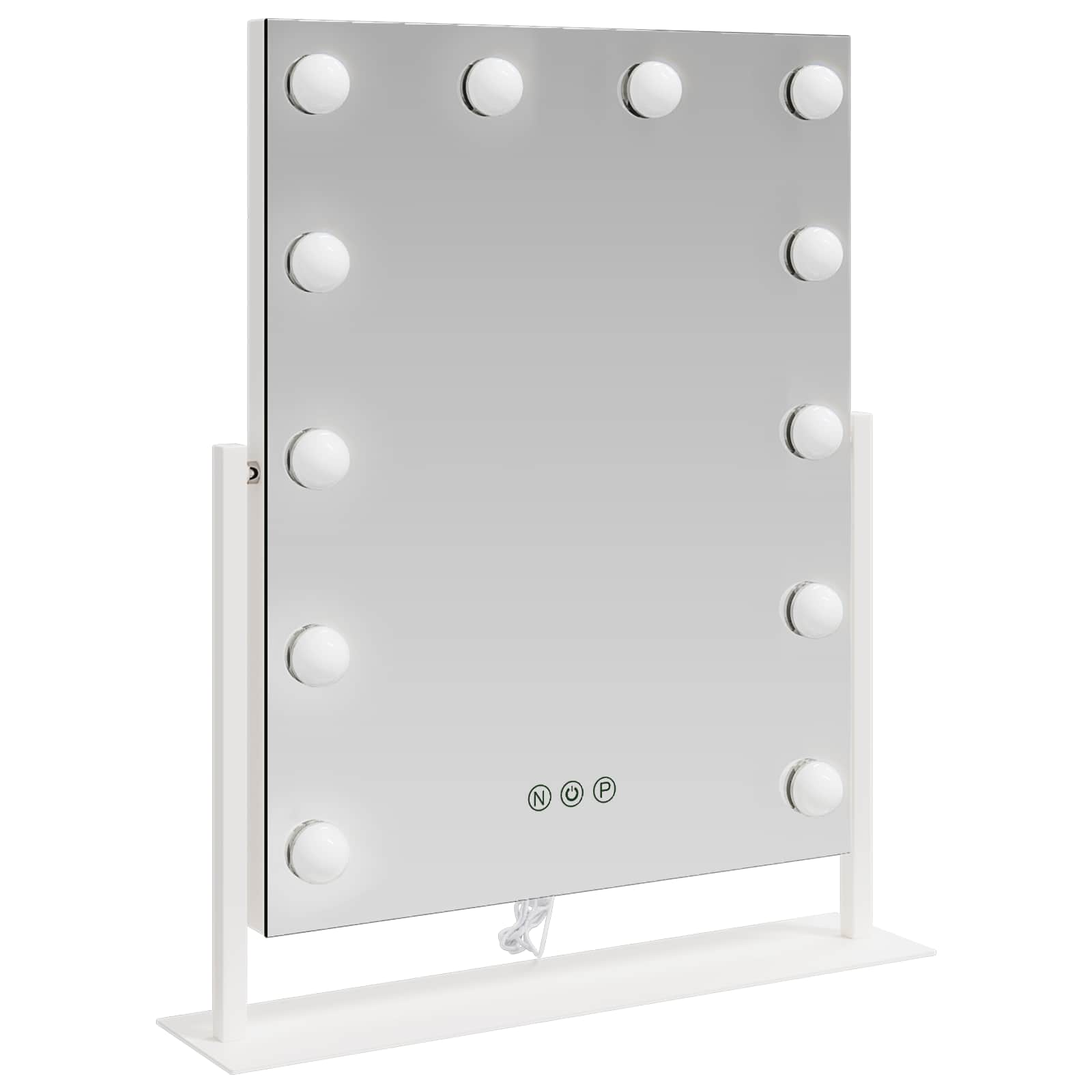 Led Sminkespeil Hvit 44 X 10 X 53 Cm Glass Og Stål