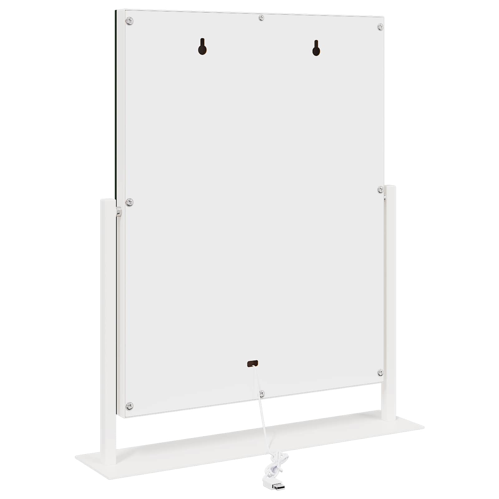 Led Sminkespeil Hvit 44 X 10 X 53 Cm Glass Og Stål