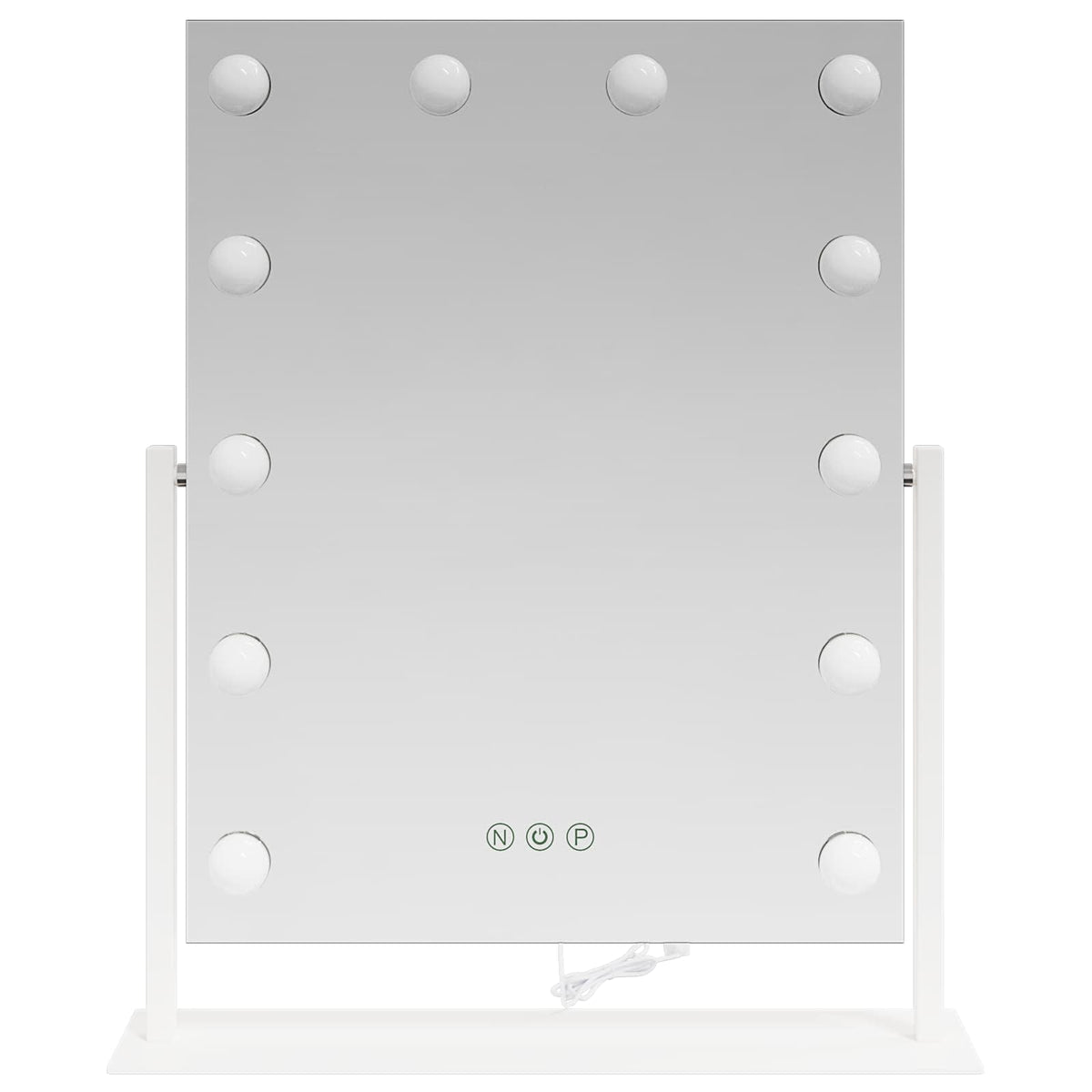 Led Sminkespeil Hvit 44 X 10 X 53 Cm Glass Og Stål