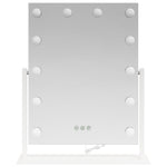 Led Sminkespeil Hvit 44 X 10 X 53 Cm Glass Og Stål