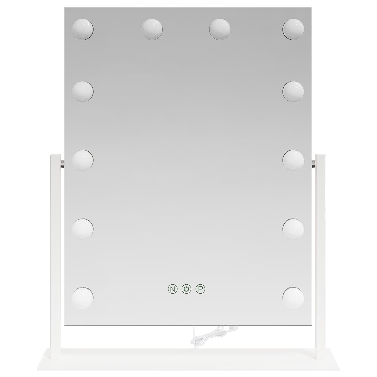 Led Sminkespeil Hvit 44 X 10 X 53 Cm Glass Og Stål