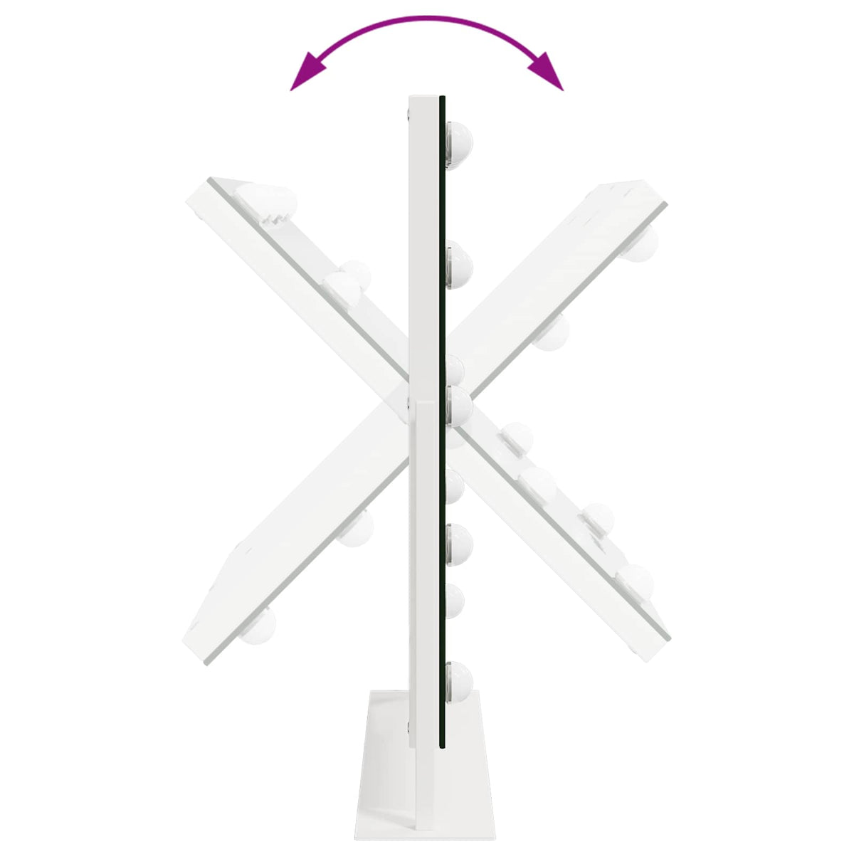 Led Sminkespeil Hvit 44 X 10 X 53 Cm Glass Og Stål