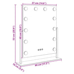 Led Sminkespeil Hvit 44 X 10 X 53 Cm Glass Og Stål