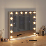 Led Sminkespeil Hvit 50 X 10 X 44 Cm Glass Og Stål