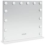 Led Sminkespeil Hvit 50 X 10 X 44 Cm Glass Og Stål