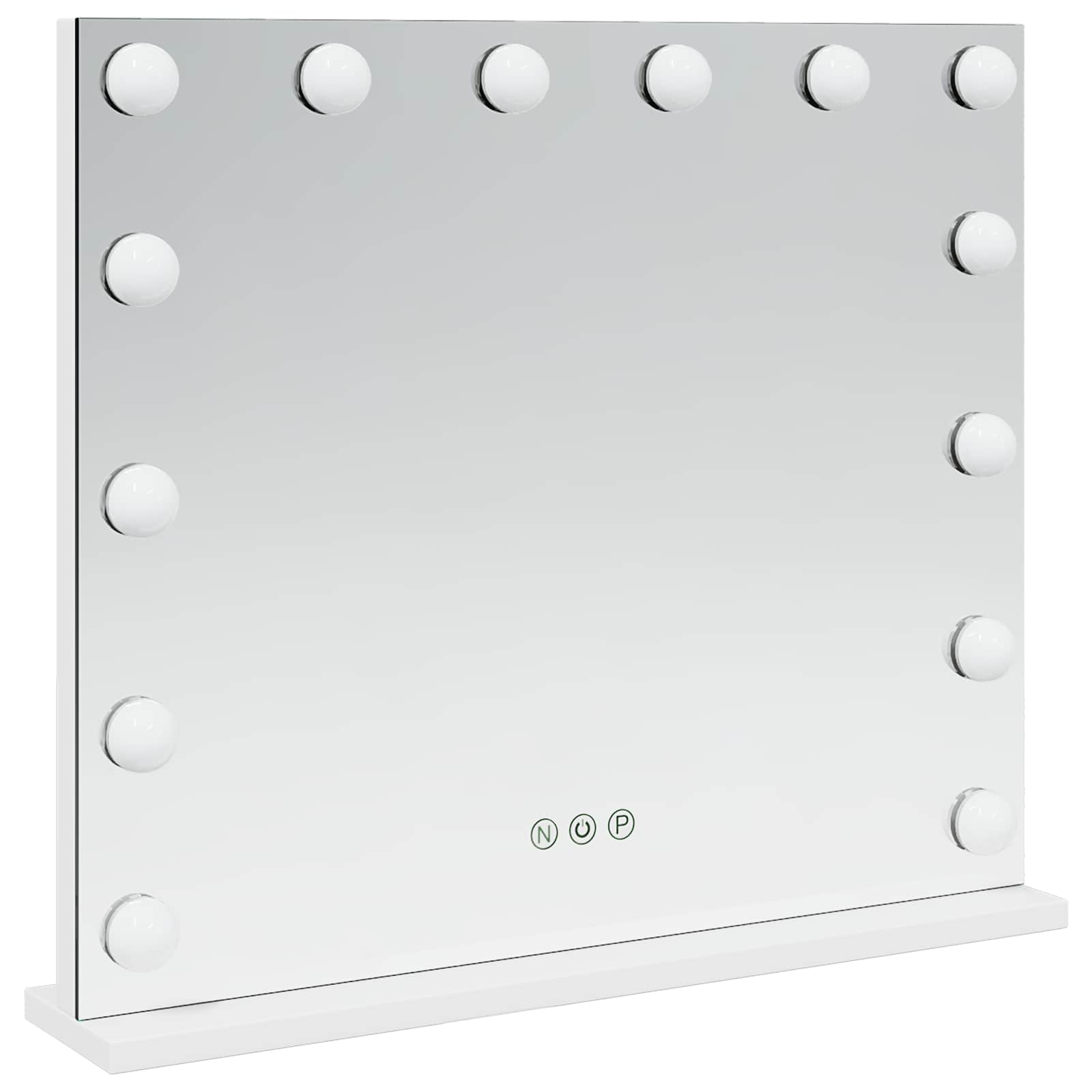 Led Sminkespeil Hvit 50 X 10 X 44 Cm Glass Og Stål