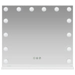Led Sminkespeil Hvit 50 X 10 X 44 Cm Glass Og Stål