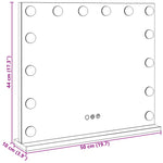 Led Sminkespeil Hvit 50 X 10 X 44 Cm Glass Og Stål