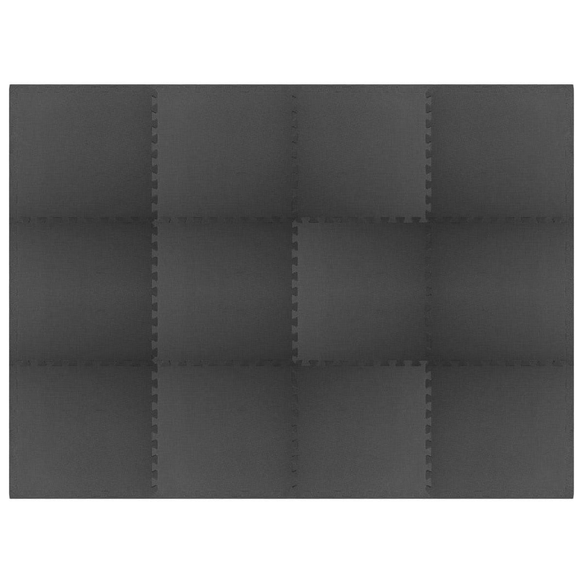 Bassenggrunnmatte 12 Pcs Svart 4,32 ㎡ Eva Skum