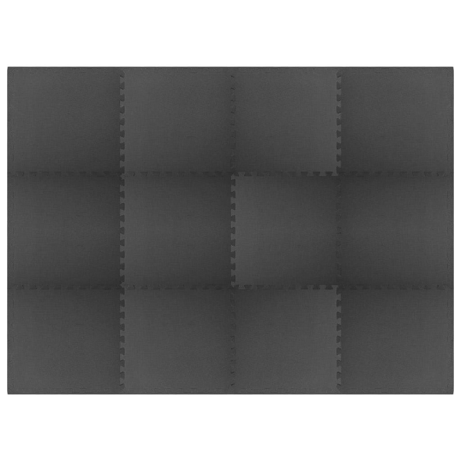 Bassenggrunnmatte 12 Pcs Svart 4,32 ㎡ Eva Skum