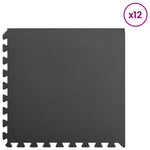 Bassenggrunnmatte 12 Pcs Svart 4,32 ㎡ Eva Skum