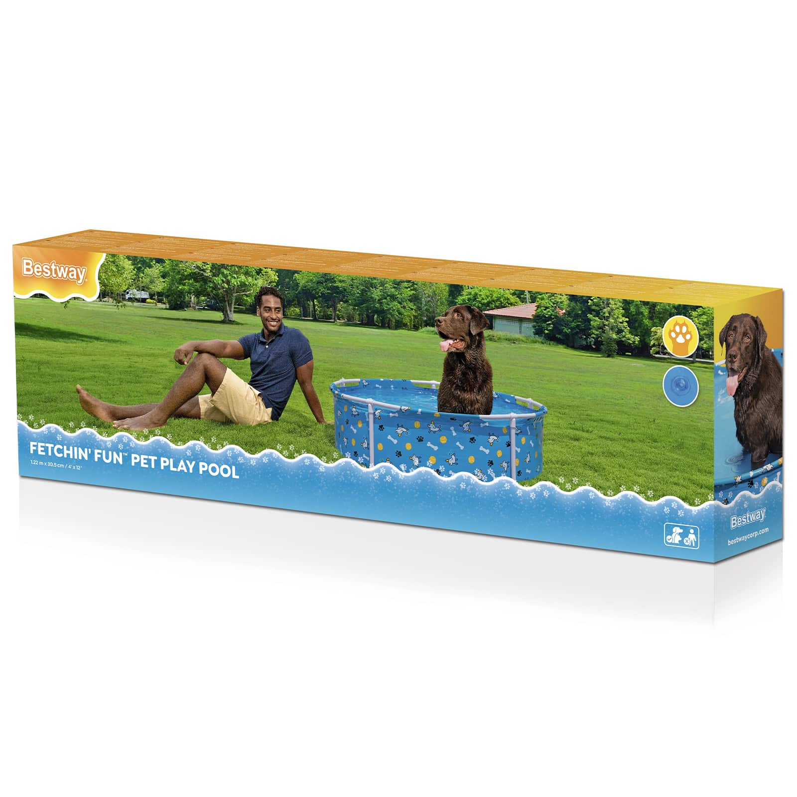 Bestway Badebasseng for kjæledyr over bakken Blå 122 x 30,5 cm