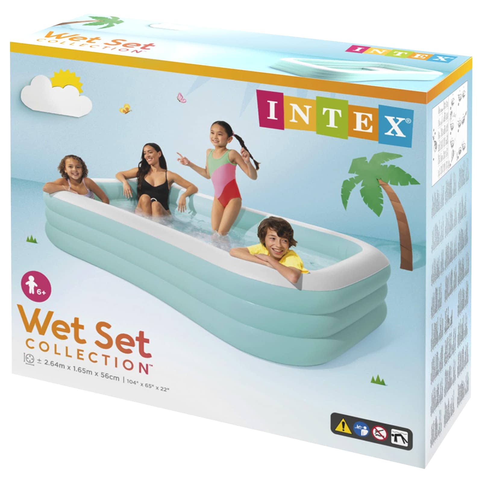 INTEX Bassengloungeflåte INTEX Lys blå og hvit 264 x 165 x 56 cm PVC