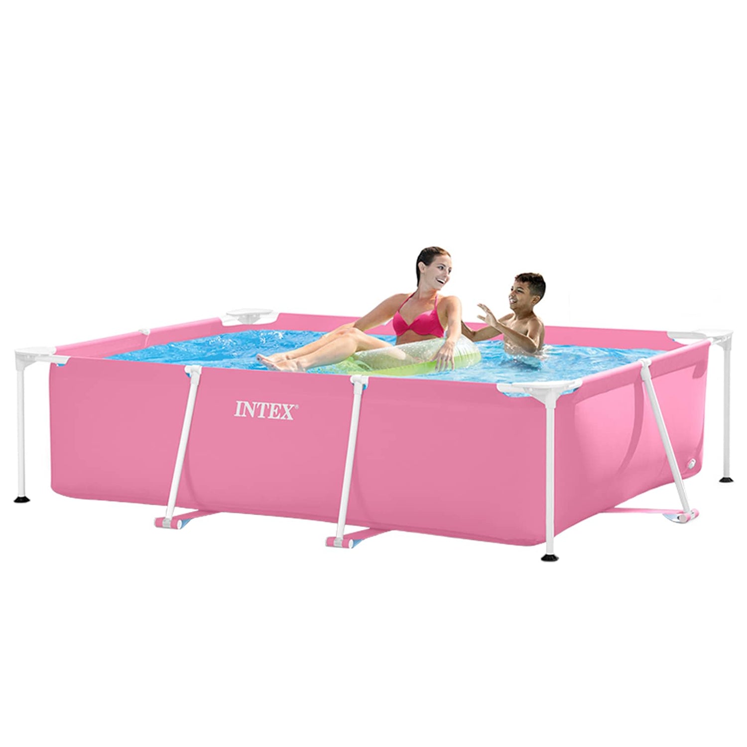 INTEX Metallramme Overjordisk Svømmebasseng Rosa 220 x 150 x 60 cm
