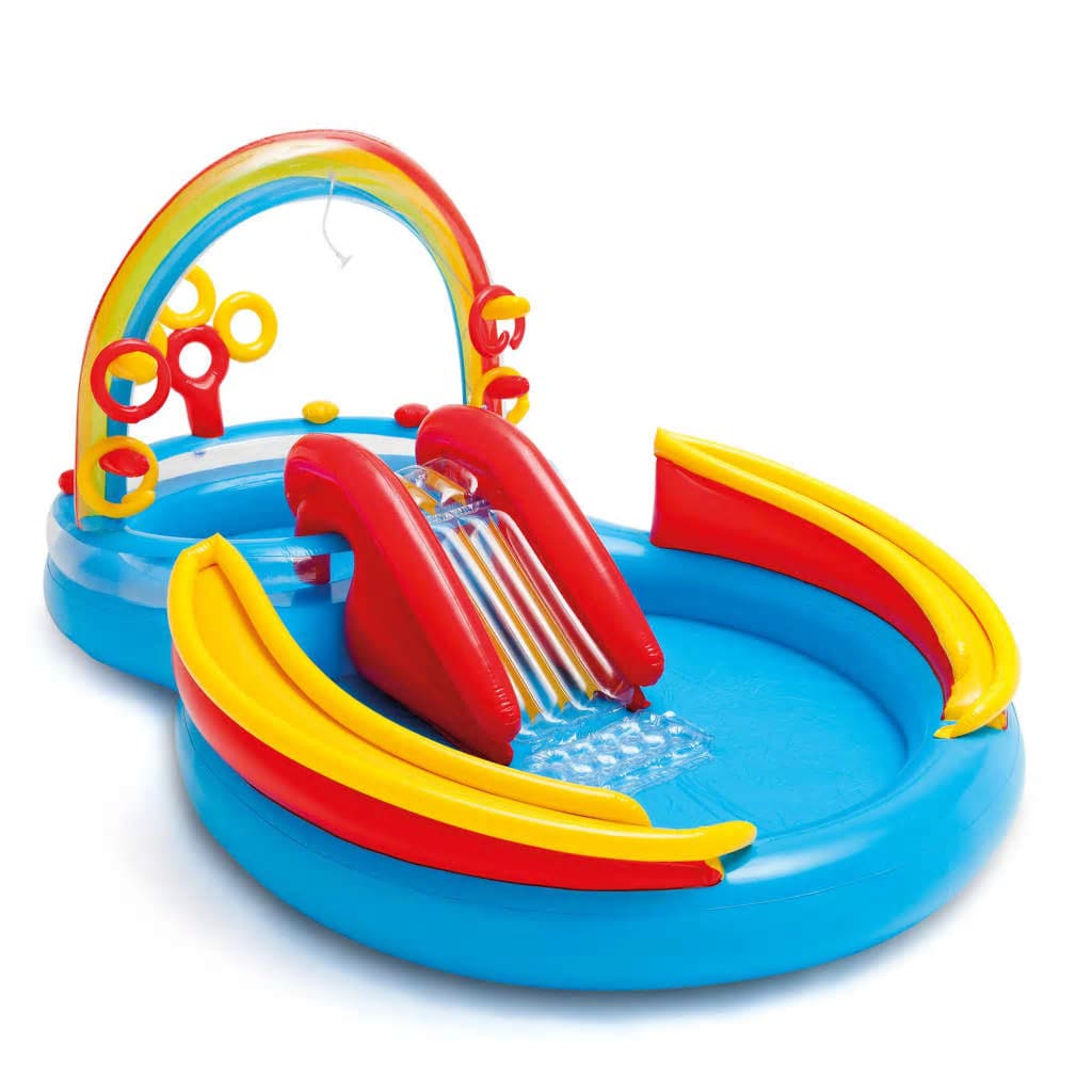 Intex Oppblåsbart basseng Rainbow Ring Play Center 297x193x135
