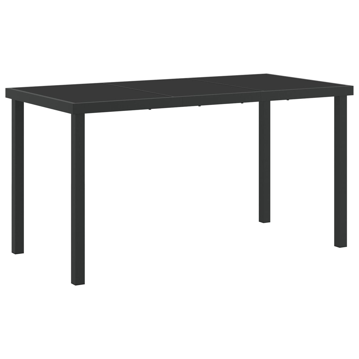 Hagebord Svart 140X80X73 Cm Herdet Glass
