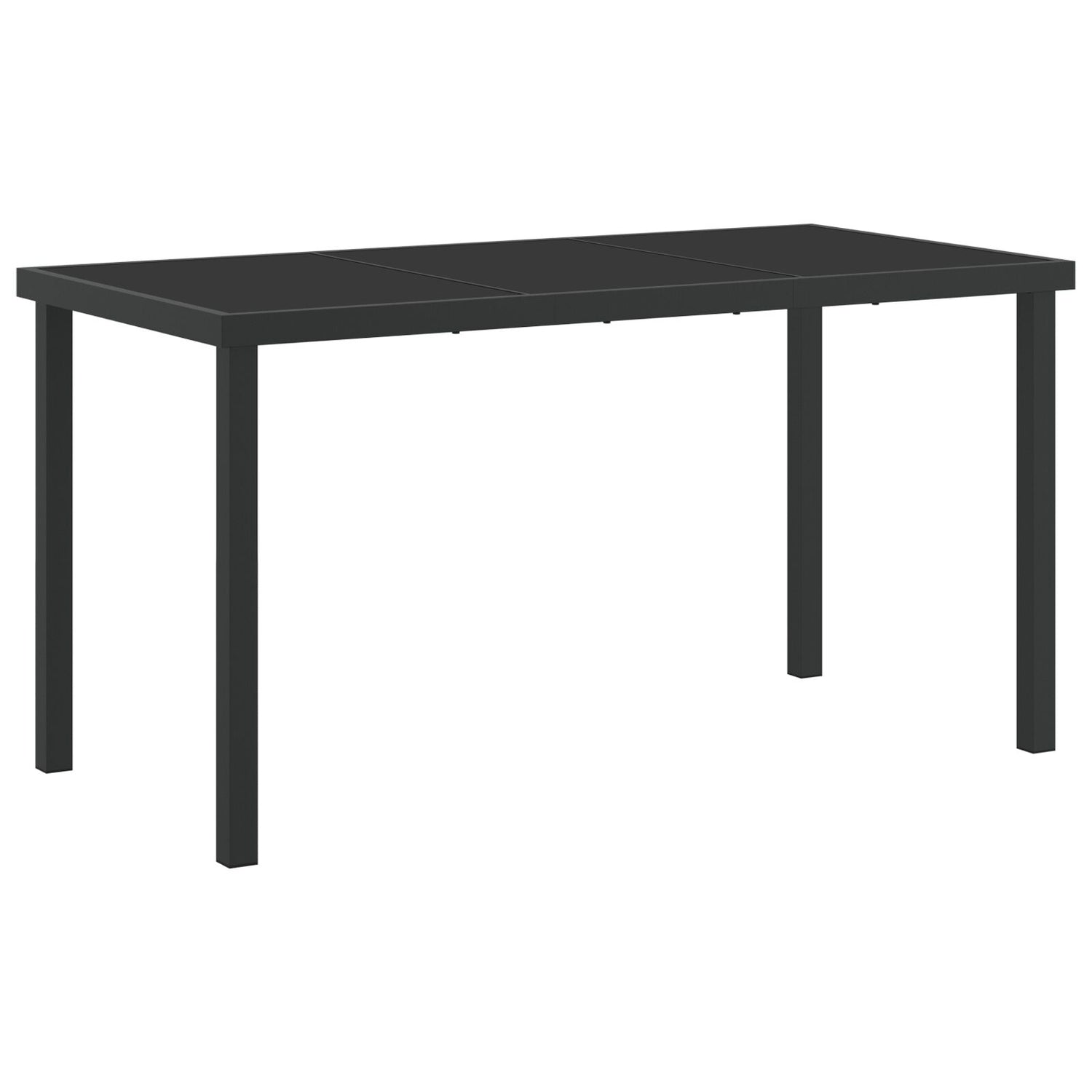 Hagebord Svart 140X80X73 Cm Herdet Glass