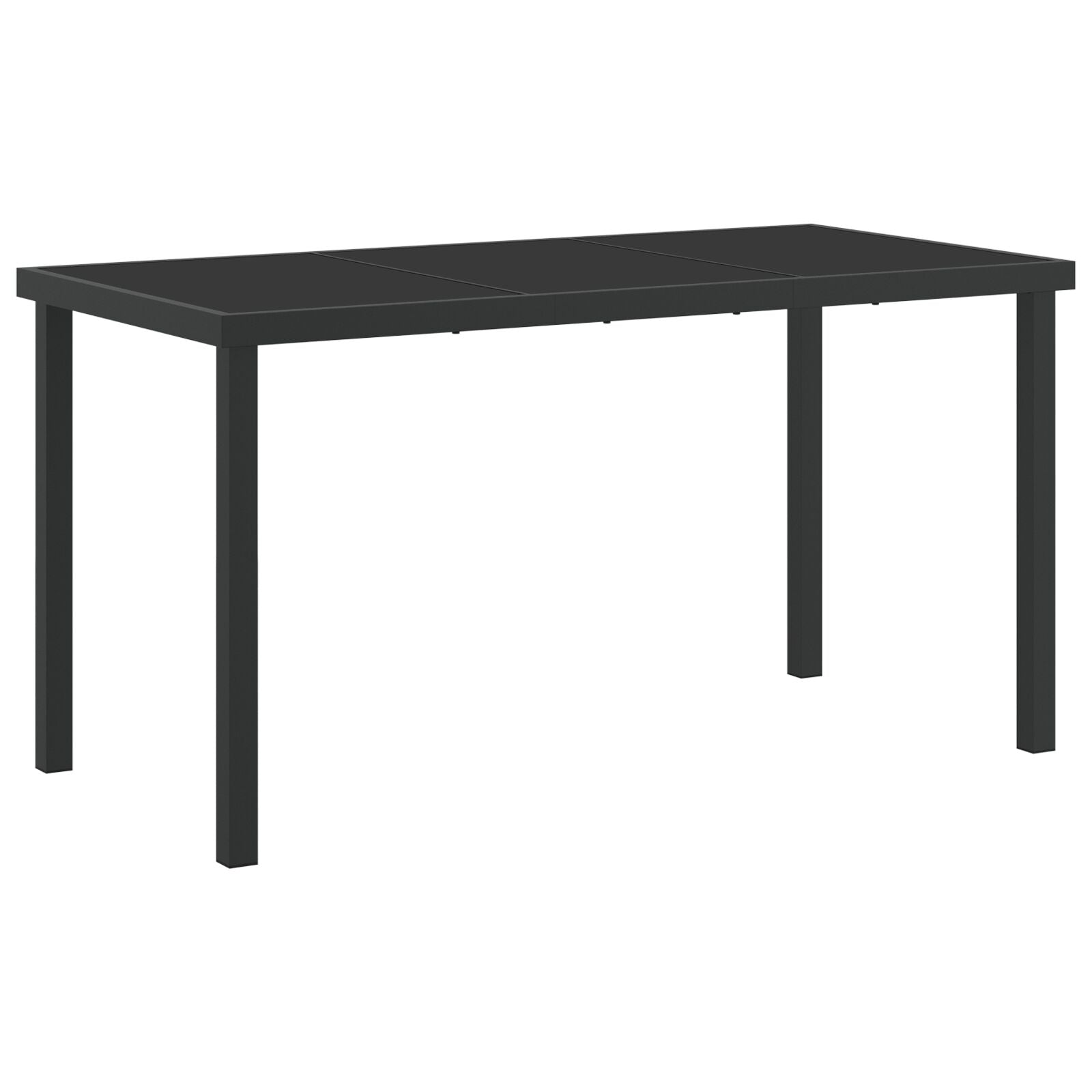 Hagebord Svart 140X80X73 Cm Herdet Glass