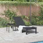 Solseng Med Hjul Svart Poly Rattan