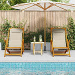 Sammenleggbare Strandstoler 2 Stk Taupe Solid Akasietre & Textilene