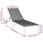 Solseng Med Hjul Svart Poly Rattan