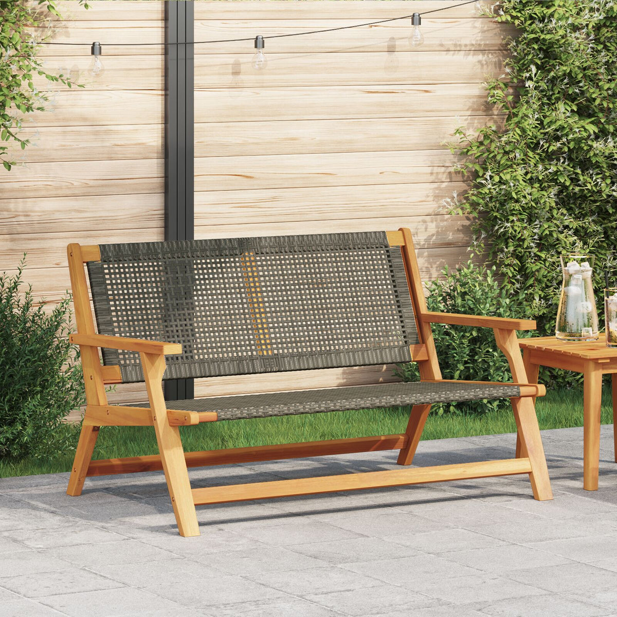Hagebenk Grå 122X76X73.5 Cm Massivt Akasietre