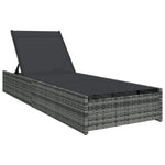 Solstol Grå 60X200X27 Cm Poly Rattan