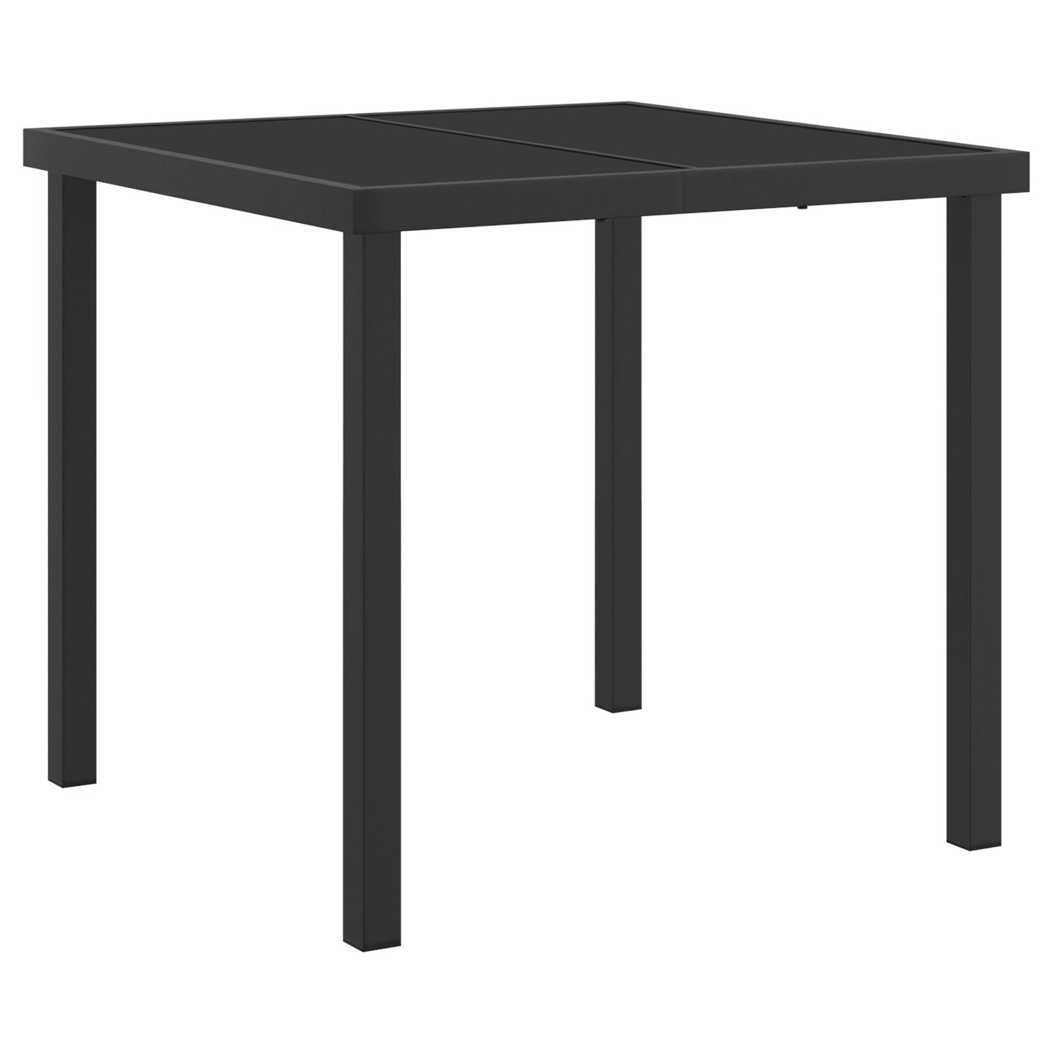 Hagebord Svart 80X80X73 Cm Herdet Glass