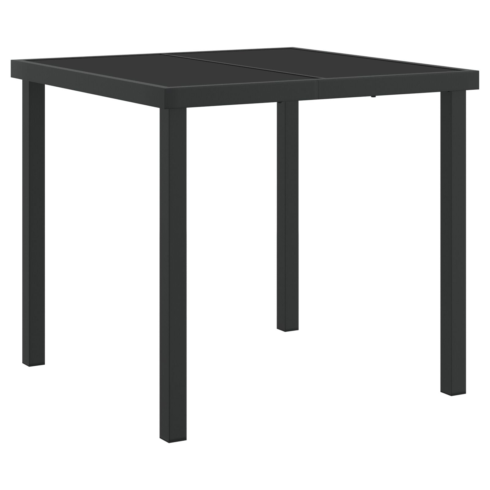 Hagebord Svart 80X80X73 Cm Herdet Glass