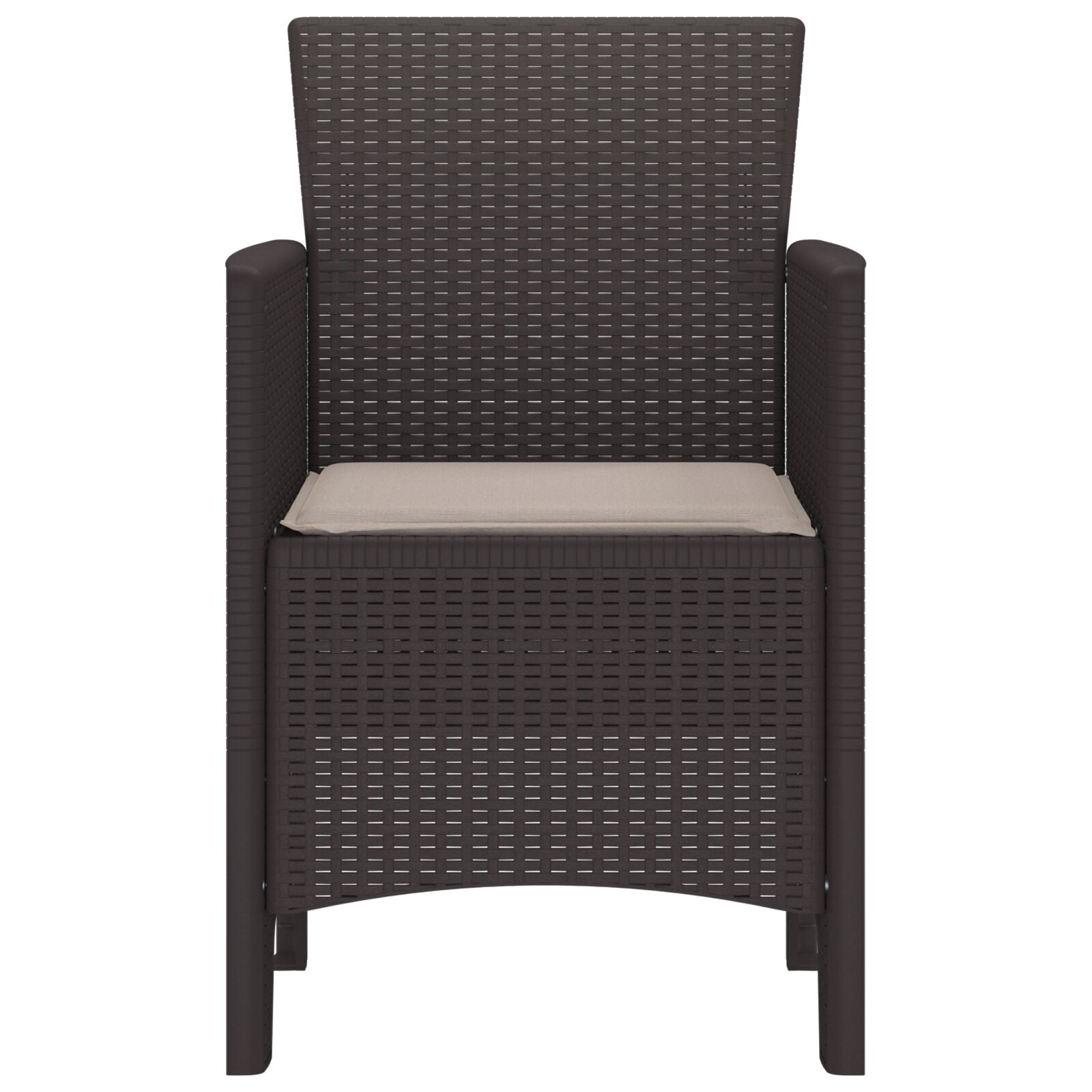 Hagemøbler Med Puter Sett Med 2 Brun, Taupe Plast, Polyester