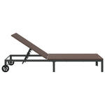Solseng Med Hjul Brun Poly Rattan