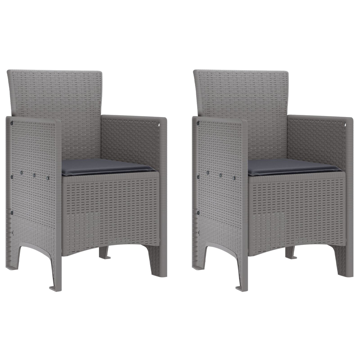 Hage Stol Set Of 2 Lysegrå, Antrasitt Polypropylen Standard