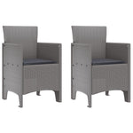 Hage Stol Set Of 2 Lysegrå, Antrasitt Polypropylen Standard