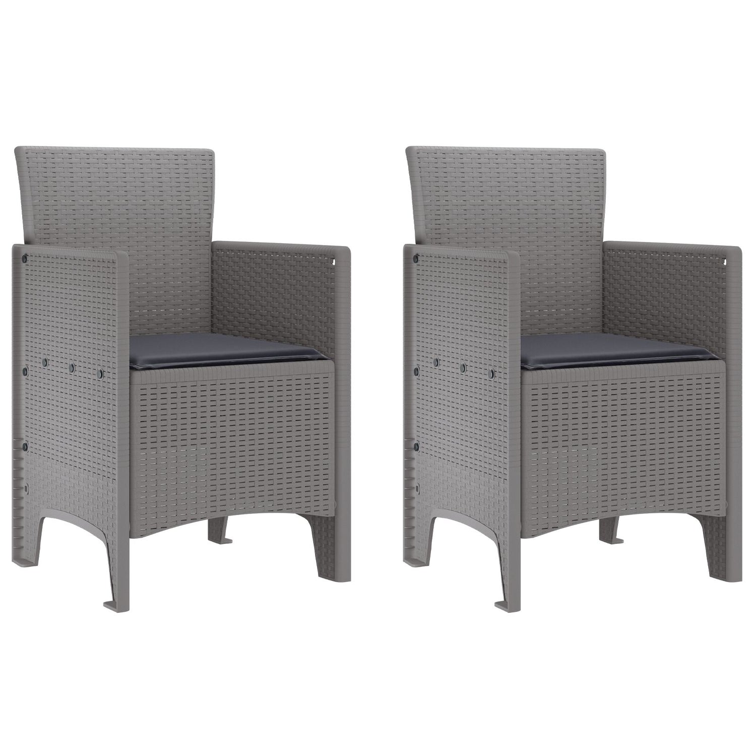 Hage Stol Set Of 2 Lysegrå, Antrasitt Polypropylen Standard