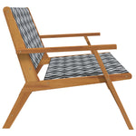 Hagebenk Svart Og Hvit 122X76X73,5 Cm Solid Akasietre