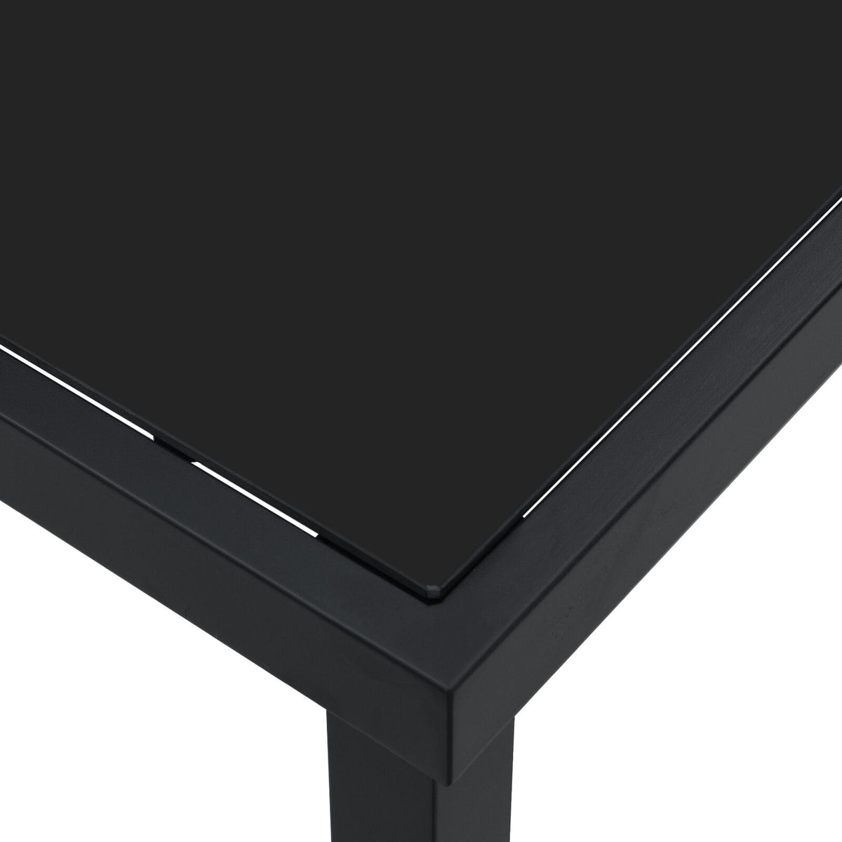 Hagebord Svart 140X80X73 Cm Herdet Glass