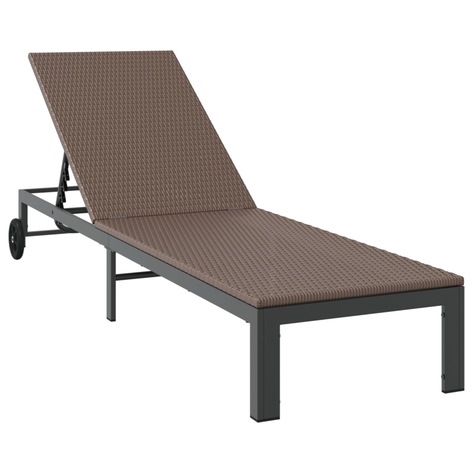 Solsenger 2 Stk Med Hjul Og Bord Brun Polyrotting