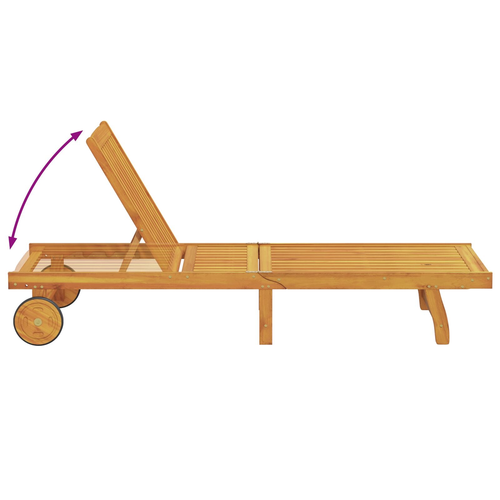 Solseng Med Hjul Og Pute I Taupe Solid Tre