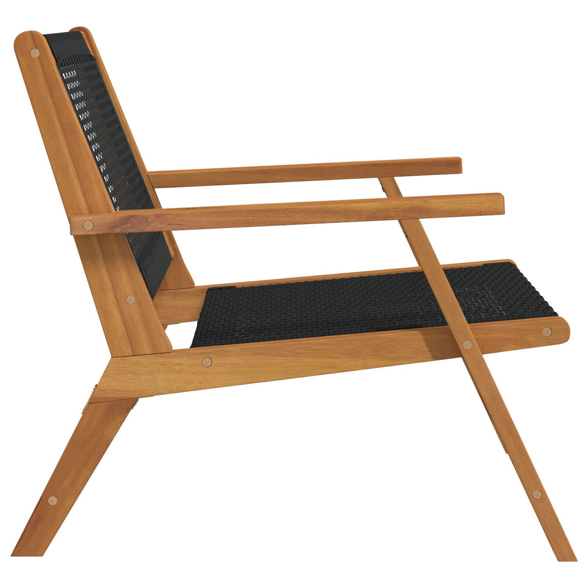 Hagemøbler 2 Stk Svart 76X67X73,5 Cm Massivt Akasietre