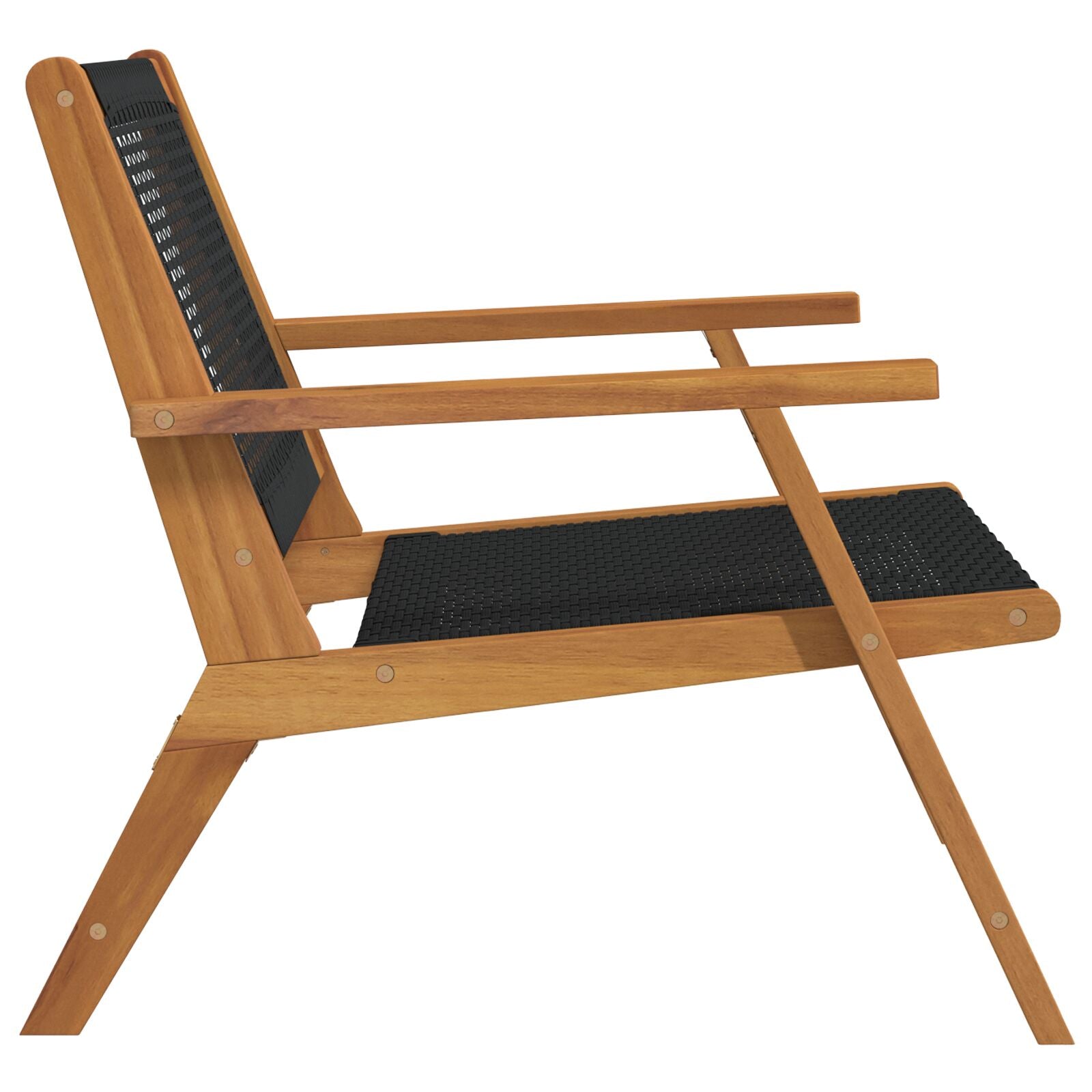 Hagemøbler 2 Stk Svart 76X67X73,5 Cm Massivt Akasietre