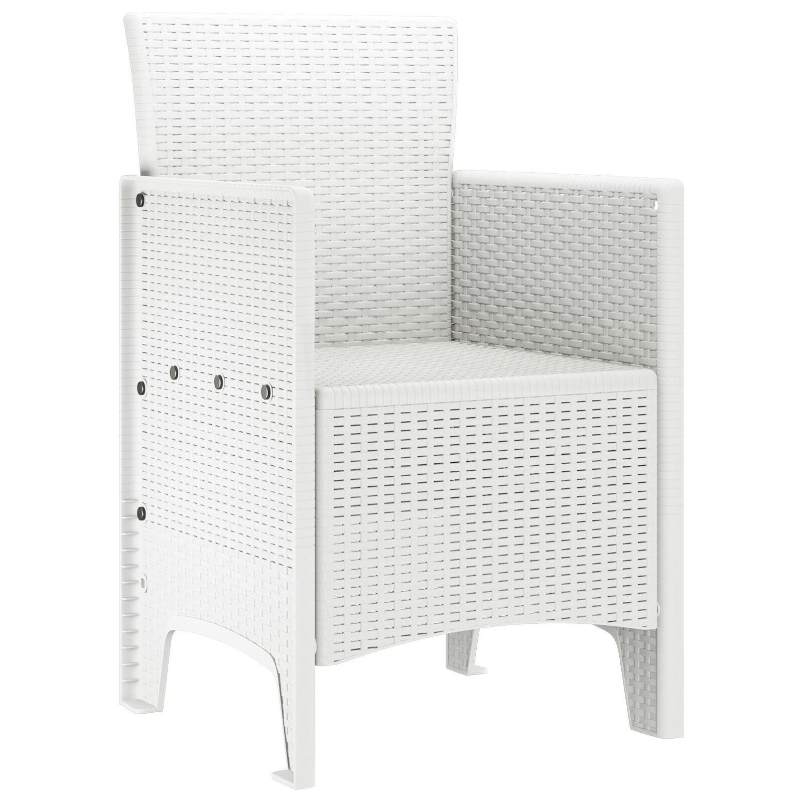 Hagemøbel Sett Med 2 Hvit Plast Rattan Stil Standard Lett Vekt