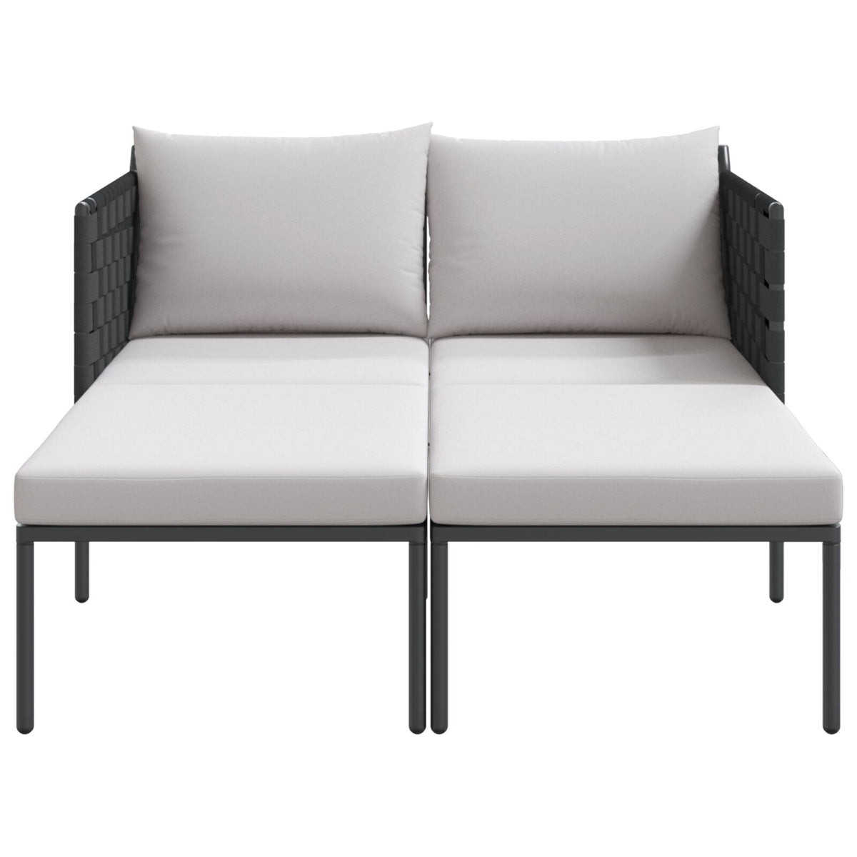 Solseng Med Puter For 2 Personer Anthracite 115X153X69,5 Cm Stål