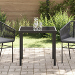 Hagebord Svart 80X80X73 Cm Herdet Glass