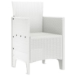 Hage Stol Sett Med 4 Hvit Poly Rattan Standard Lettvekt